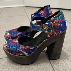 Free People wooden platform heels